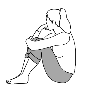 femme assise pensive